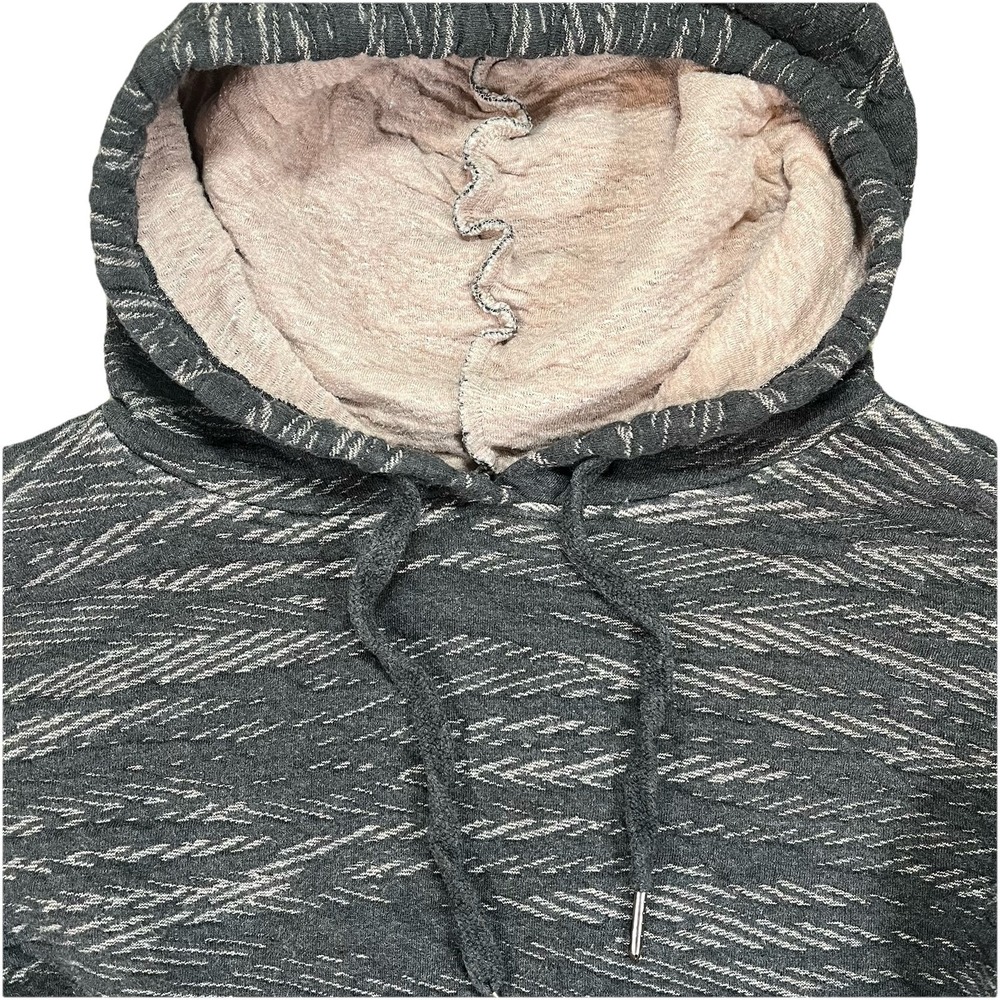prAna Grey Quilted Wave Organic Cotton Pullover Hoodie Sweatshirt Womens‎ Large - Picture 5 of 7